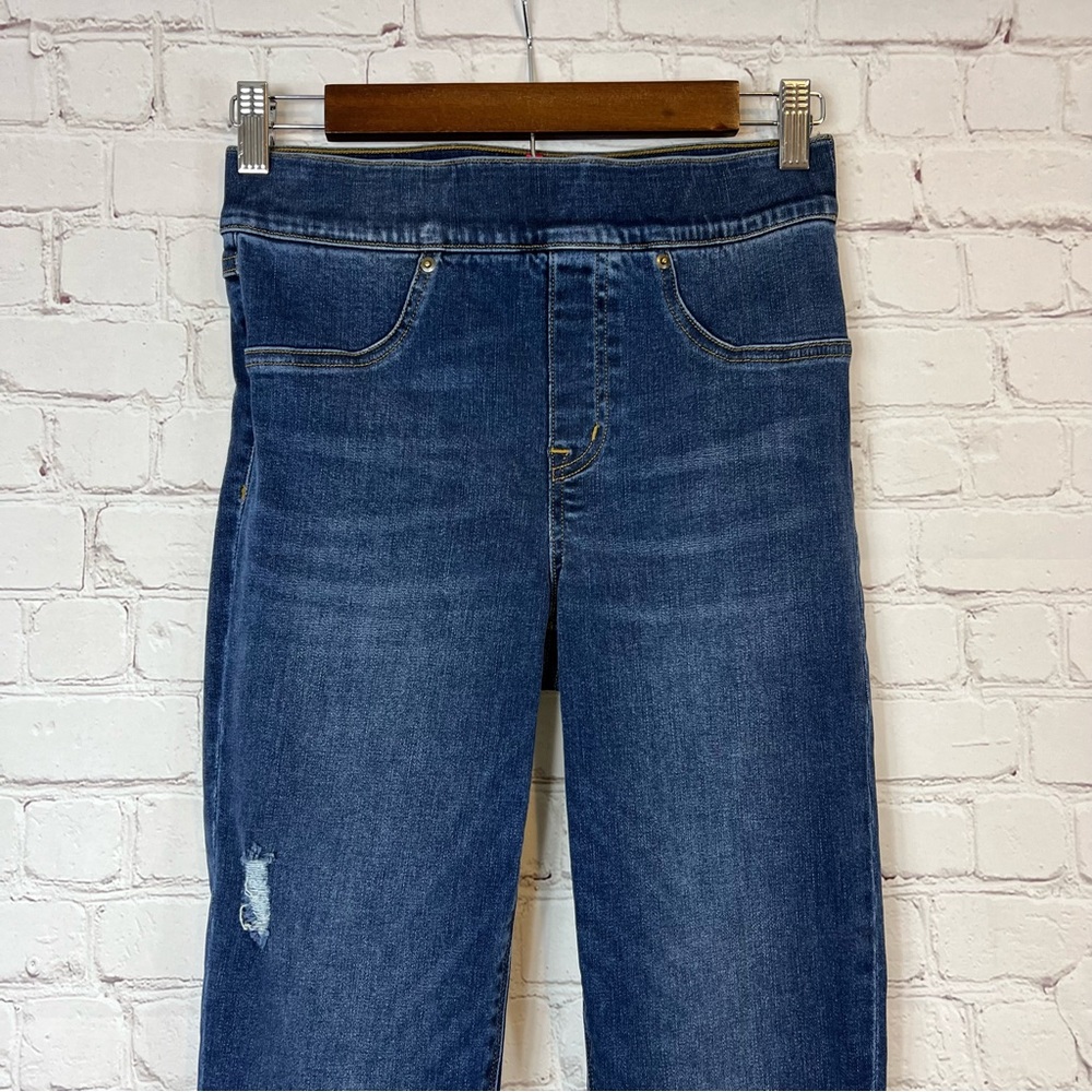 Spanx Distressed Ankle Skinny Jeans, Medium Wash size small - Picture 2 of 11